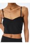 Cotton Slim Fit Guiped Thin Strap Crop Bustier - 5
