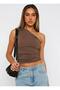 Single Shoulder Detailed Gathered Blouse (Not Crop)