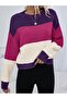 Women's Oversize Striped Knitwear Sweater, Striped Sweater - 7