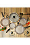 Granite Coated Smart Cookware Set, 9Pcs, DC1577BGE 24cm Casserole+Lid, 26cm Frypan, 1pc Nylon Turner - 4
