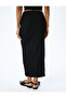 Slim Fit Textured Drape Detailed High Waist Pencil Skirt - 4