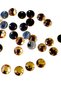 100 Double Holes Gold Colored Decoration Stones (1 cm)