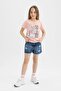 Girls' Teddy Bear Printed Short Sleeve T-Shirt B5124A8 - 2
