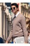 Textured V-Neck Comfortable Fit Men's Sweater - 3