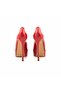 Women's Patent Leather Microlight Sole Red Shiny Heeled Shoes - 4