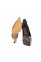 Women's Patent Leather Microlight Sole Black Heeled Shoes - 5