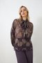 Purple Halter Detailed Relaxed Fit Print Shirt