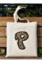 Leopard Letter P Patterned, Y2 Pinterest Retro Cloth Bag Tote Bag, Gift Bag - 2