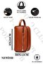 Men's Vegan Leather Waterproof Shaving Bag Cosmetic Handbag (13X23Cm) - 3