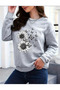 Unisex Floral and Flying Butterflies Printed Sweatshirt