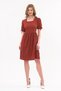 Apsen Women's Brick Color Square Neck Sleeve Detail Dress 4368-100 - 5