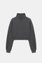 Anthracite Crop Zippered Sweatshirt