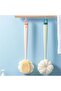 2-in-1 Shower Body Brush with Bristle and Fiber Cover Long Handle Practical Back Cleaning - 7