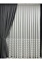 Meyra Glossy Cotton Gray Background Curtain 1/3 Close Pleat - 3