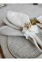 6 Pieces Bud Flower Patterned Napkin Ring and Ring - 4