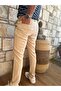 Men's Jogger Pants Beige with Belted Waist, Half Elastic Lace-Up High Quality Joggers - 4