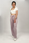 Women's Four Seasons Polyviscon Ribbon Pajama Bottoms Tracksuit Lilac Polka Dot - 3