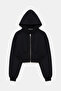 Zippered Hooded Sweatshirt