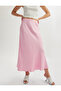 Standard Waist A-Line Long Satin Skirt - 2