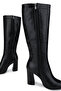Women's Genuine Leather Black Leather Classic Boots - 4