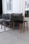 Nesting Coffee Table & Side Table 3-Piece Wooden Leg Coffee Table - Black Marble Pattern - 3