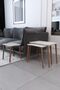 Nesting Coffee Table & Side Table 3-Piece Living Room Set with Wooden Legs Coffee Table Crystal - 3