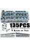 60pcs 135/60Pcs Hose Clamp Double Ears Clamp 8-18mm Worm Drive Fuel Water Hose Pipe Clamps Clips Hos - 8