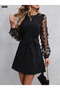 ~New Season~Women's Crew Neck Long Sleeve Crepe Dress - 7