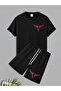 Men's Printed Bottom Top Set - T-Shirt Shorts Set - 2