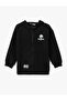 Palm Print Detailed Hooded Zippered Sweatshirt