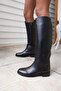 Jesia Women's Black Real Leather Rider Boots - 8