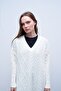 White V-Neck Knitted Knitwear - 6
