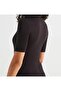 Women's Black Short Sleeve Body Half Throat - 7