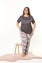 Women's Sleepwear Set with Button Collar Floral 93% Cotton 7% Lycra Oversize Pocket