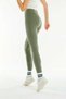 Women's Khaki Corded High Waist Recovery Sports and Casual Leggings - 5