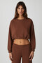 Dewanna Women's Long Sleeve Crop Bitter Coffee Tracksuit Set - 2