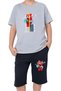 3-Piece Never-Skater-Football Printed Boys' Short Sleeve Double Pocket Capri Bottom-Top Suit - 7