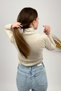 Women's Plush Long Sleeve Half Turtleneck Body Soft 1 Piece Beige - 6