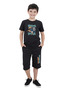 3-Piece California-Break-Let's Printed Boys' Short Sleeve Double Pocket Capri Bottom-Top Set - 2