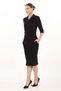 Zippered Pocket Button Detailed Slit Midi Dress 7095 - 4