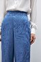 Patterned Satin Trousers - Indigo - 6