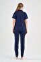 Lycra Navy Blue Polo Neck Suit - 4