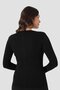Women's Black T-Shirt Long Sleeve Badi Undershirt 100% Cotton Ribbed - 4