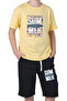 3-Piece Born Rock-Sum Surf-Gamer Printed Boys' Short Sleeve Double Pocket Capri Bottom-Top Suit - 6