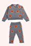 Baby Girl Fox Patterned Knitwear 2-Piece Gray Set