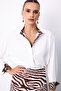 Zebra Patterned Classic Shirt - Ecru