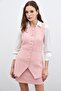 Buttoned Tweed Vest - Powder - 4