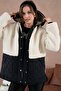 Women's Hooded Lined Quilted Detailed Plush Coat - 5
