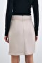 Raised Leather Skirt - Stone - 6