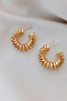 Elegant Daily Minimal Earrings with Modern Gold Spiral Ring - 6